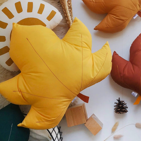 Coussin Feuille D`Érable - Moutarde-The Butter Flying-BUT-PILMAPMUS-CLÉMENT