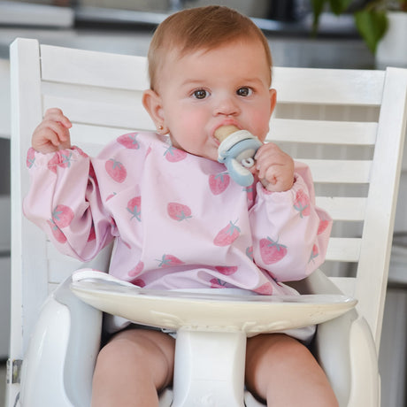 Bavoir Manches Longues - Fraise-Origami-CA3-CSC706-CLÉMENT