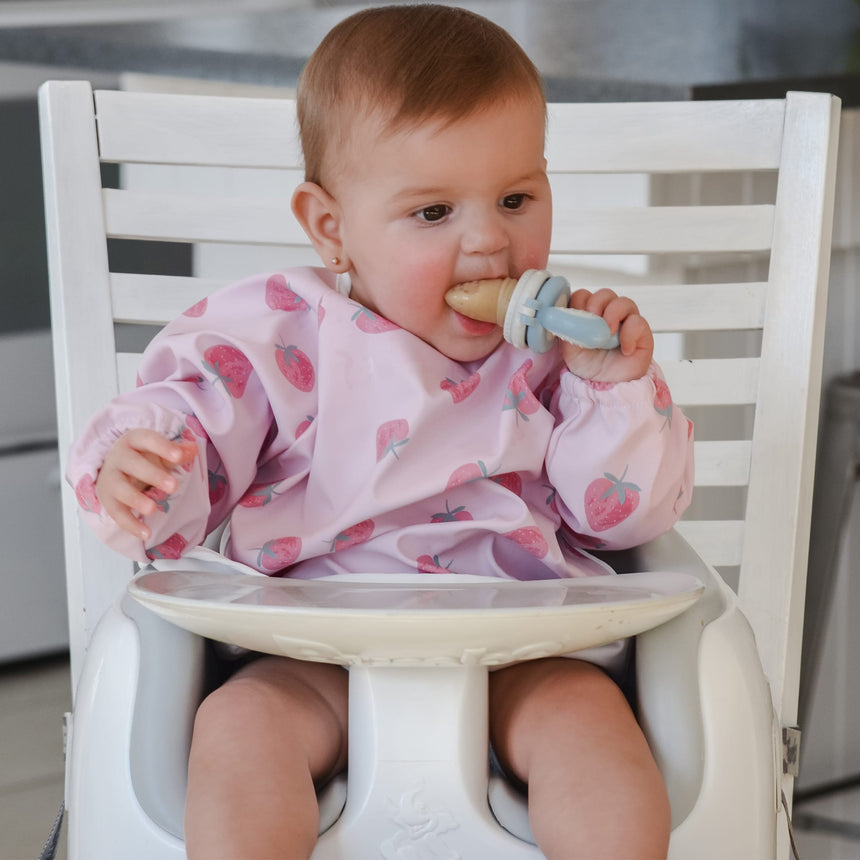 Bavoir Manches Longues - Fraise-Origami-CA3-CSC706-CLÉMENT