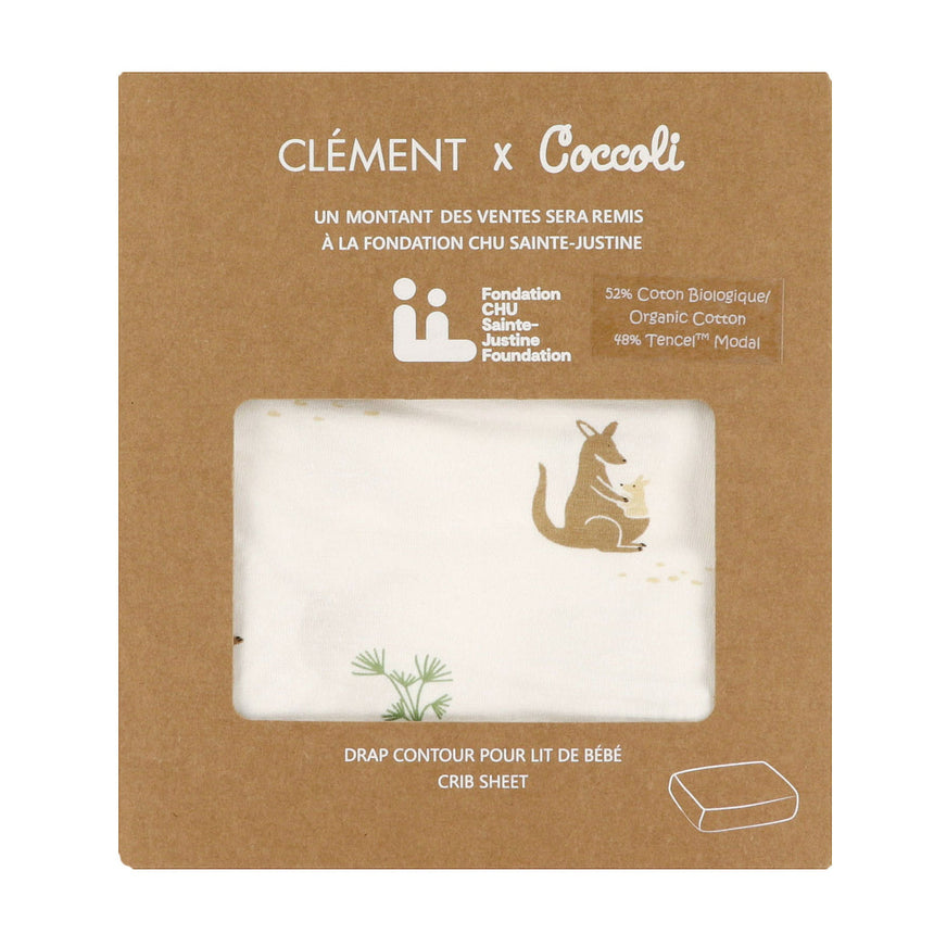 Crib Fitted Sheet - Kangaroo