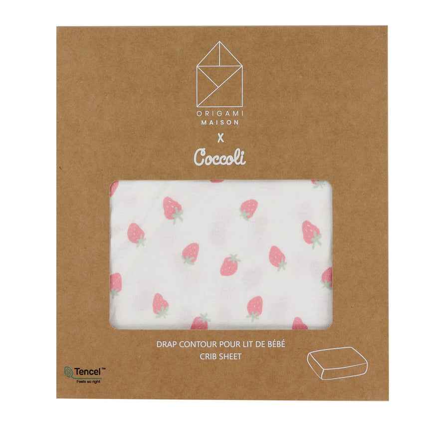 Crib Fitted Sheet - Strawberries