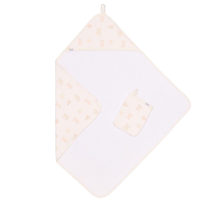 Serviette de Bain à Capuchon et Gant - Peluche