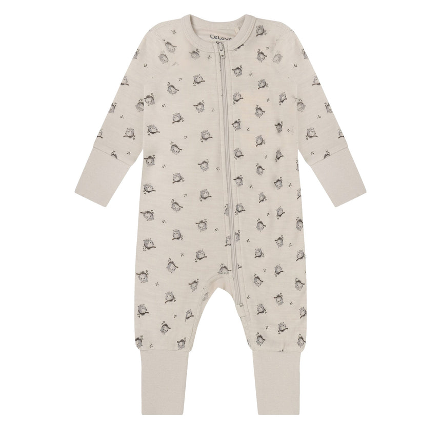 Pyjama Mérinos Hibou 0-12mois-CeLaVi-Beige-0 m-CEL-330695-2122-CLÉMENT