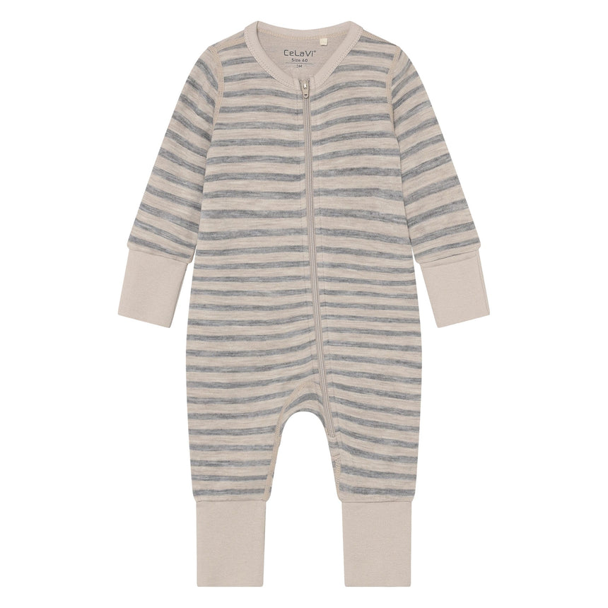 Pyjama Mérinos Rayé 0-12mois-CeLaVi-Beige-0 m-CEL-330696-1066-CLÉMENT