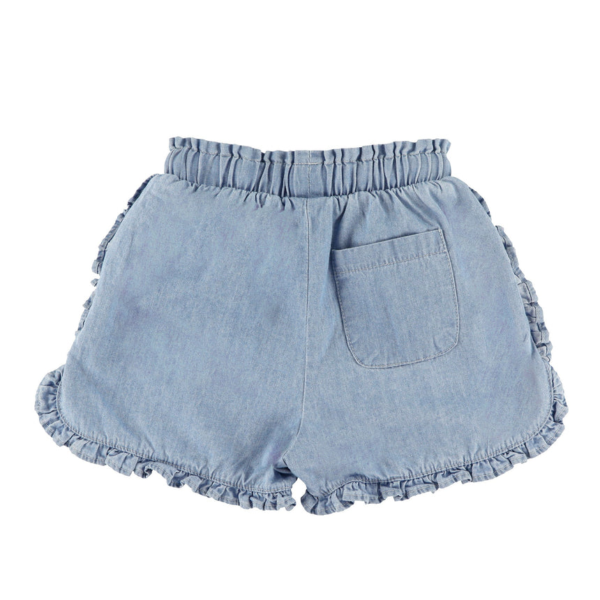Short Pique-nique Chambray 2-8ans-Chat Botte-CHI-1262471C-DEN-CLÉMENT