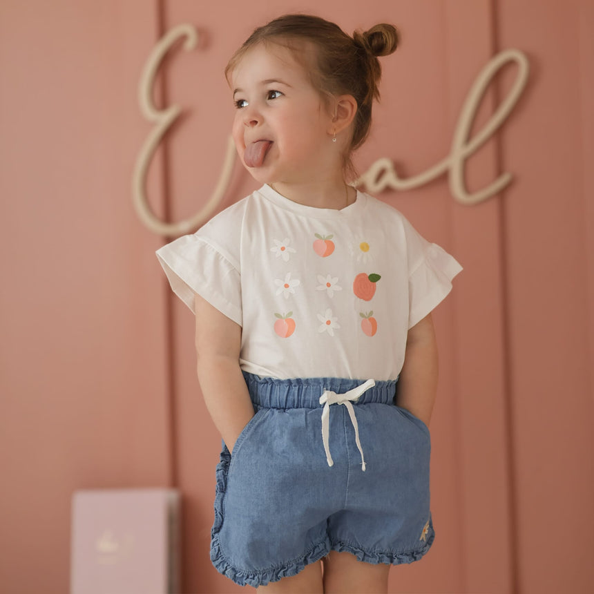 Short Pique-nique Chambray 2-8ans-Chat Botte-CHI-1262471C-DEN-CLÉMENT
