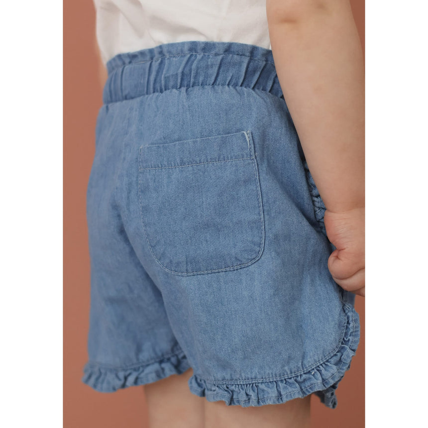 Short Pique-nique Chambray 2-8ans-Chat Botte-CHI-1262471C-DEN-CLÉMENT