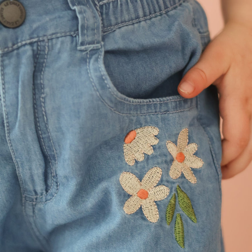 Pantalon Chambray Pique-Nique 2-8ans-Chat Botte-CHI-1262473C-CLÉMENT
