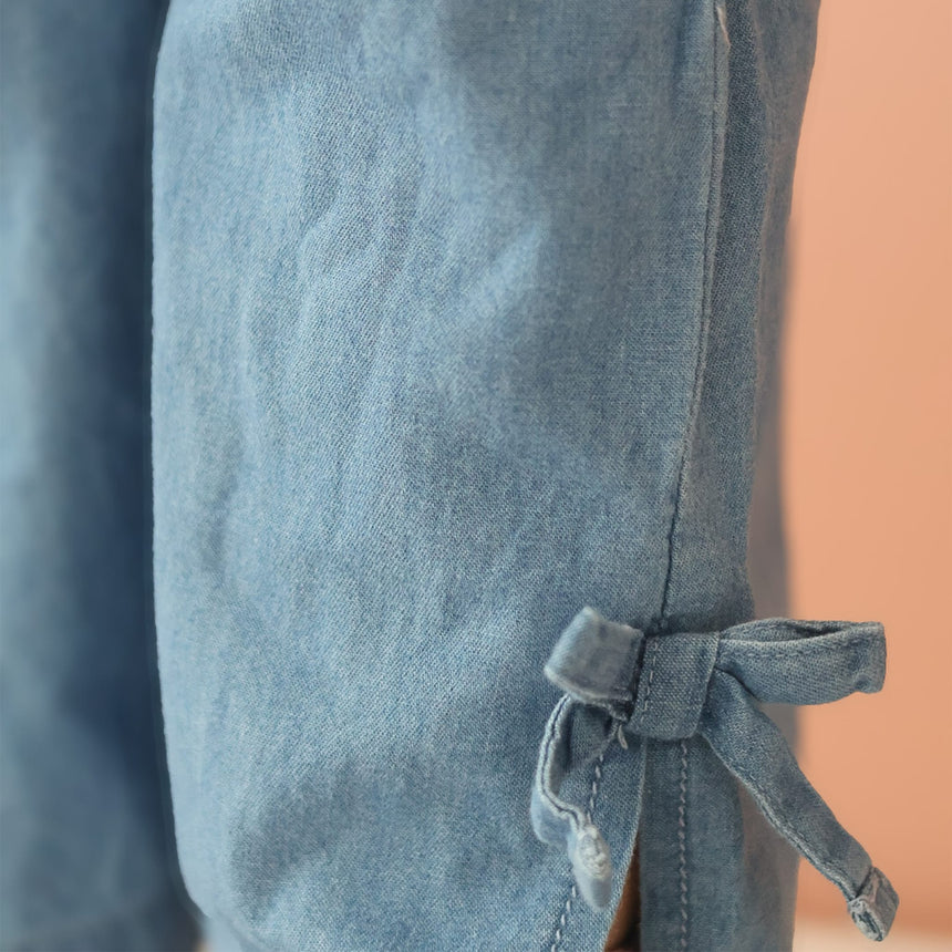 Pantalon Chambray Pique-Nique 2-8ans-Chat Botte-CHI-1262473C-CLÉMENT