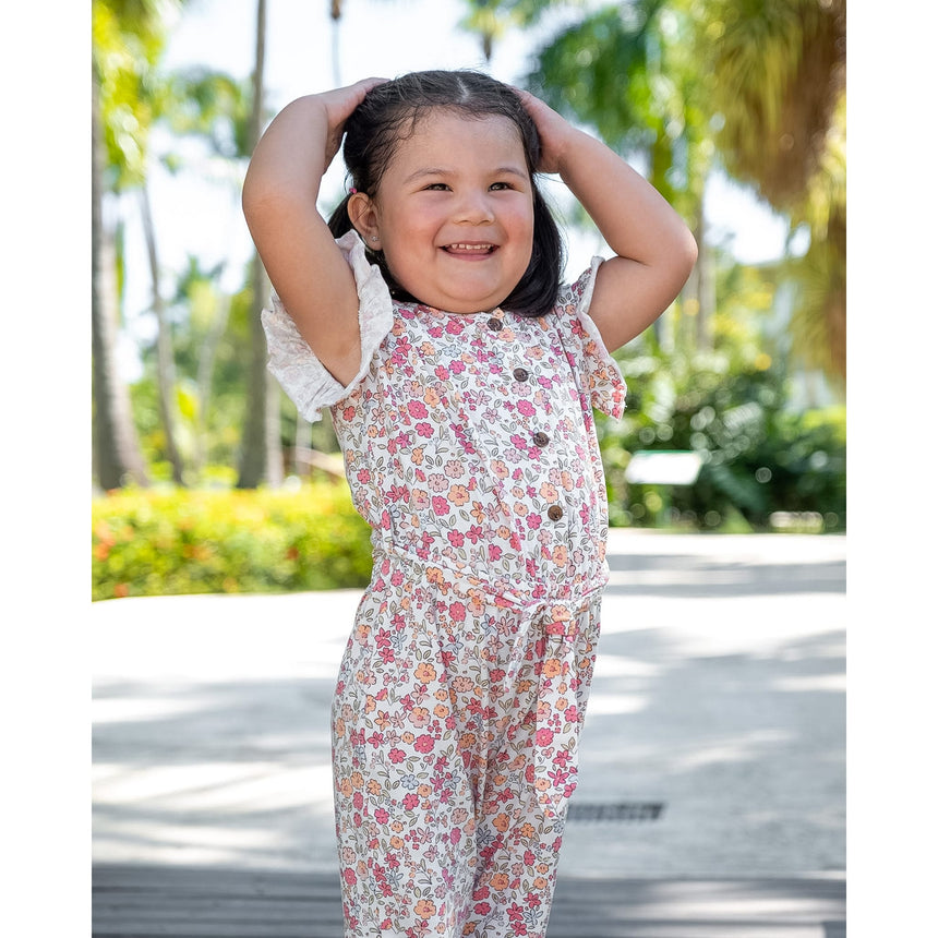 Combinaison Pique-nique Fleurs 2-8ans-Chat Botte-CHI-1262478C-PEC-CLÉMENT