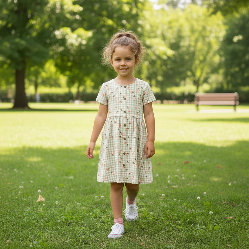 Robe Pique-nique Pêches 2-8ans-Chat Botte-CHI-1262481C-SAU-CLÉMENT