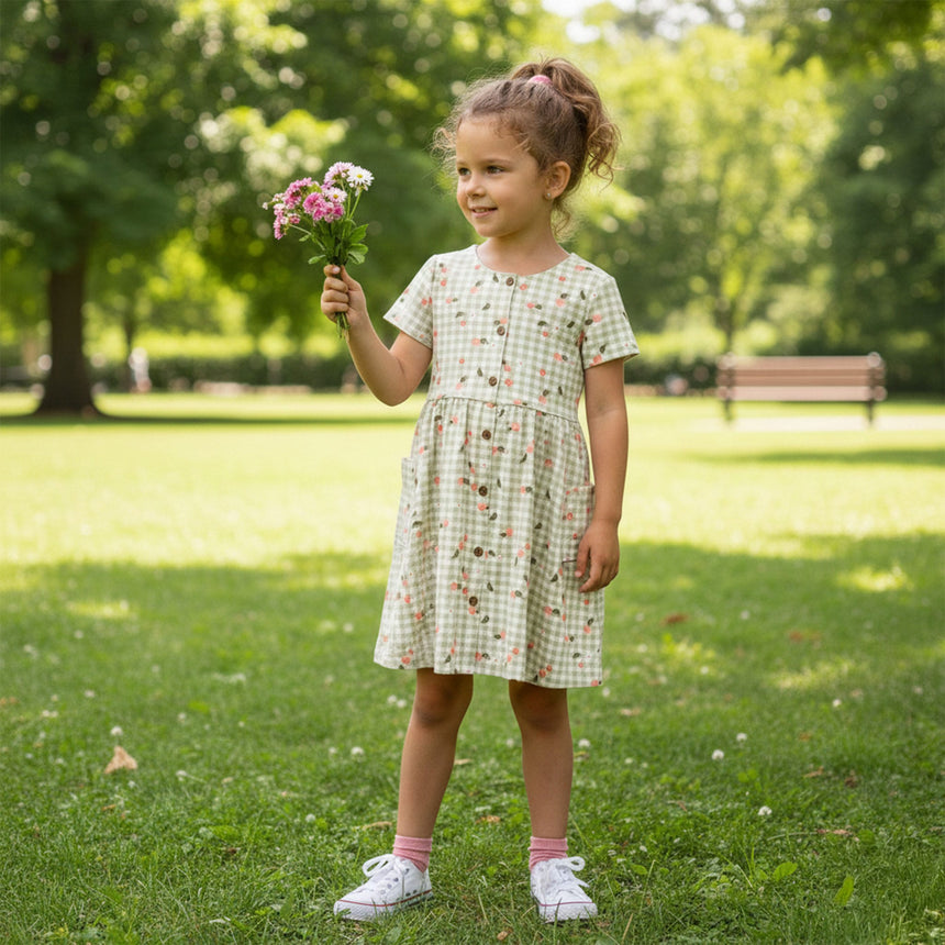 Robe Pique-nique Pêches 2-8ans-Chat Botte-CHI-1262481C-SAU-CLÉMENT