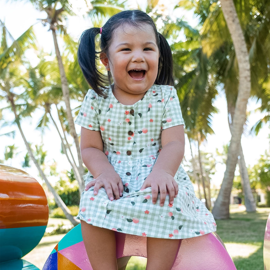 Robe Pique-nique Pêches 2-8ans-Chat Botte-CHI-1262481C-SAU-CLÉMENT