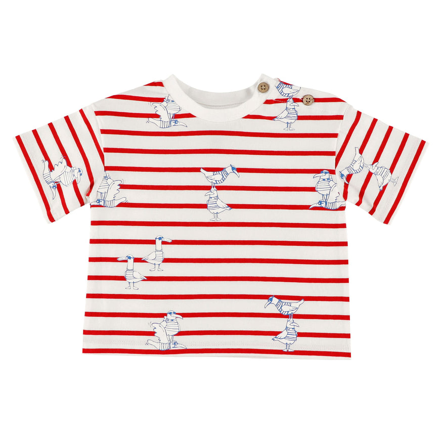 T-shirt Surf Mouettes 3-24mois-Chat Botte-Rouge-3 m-CHI-1264451C-CLÉMENT