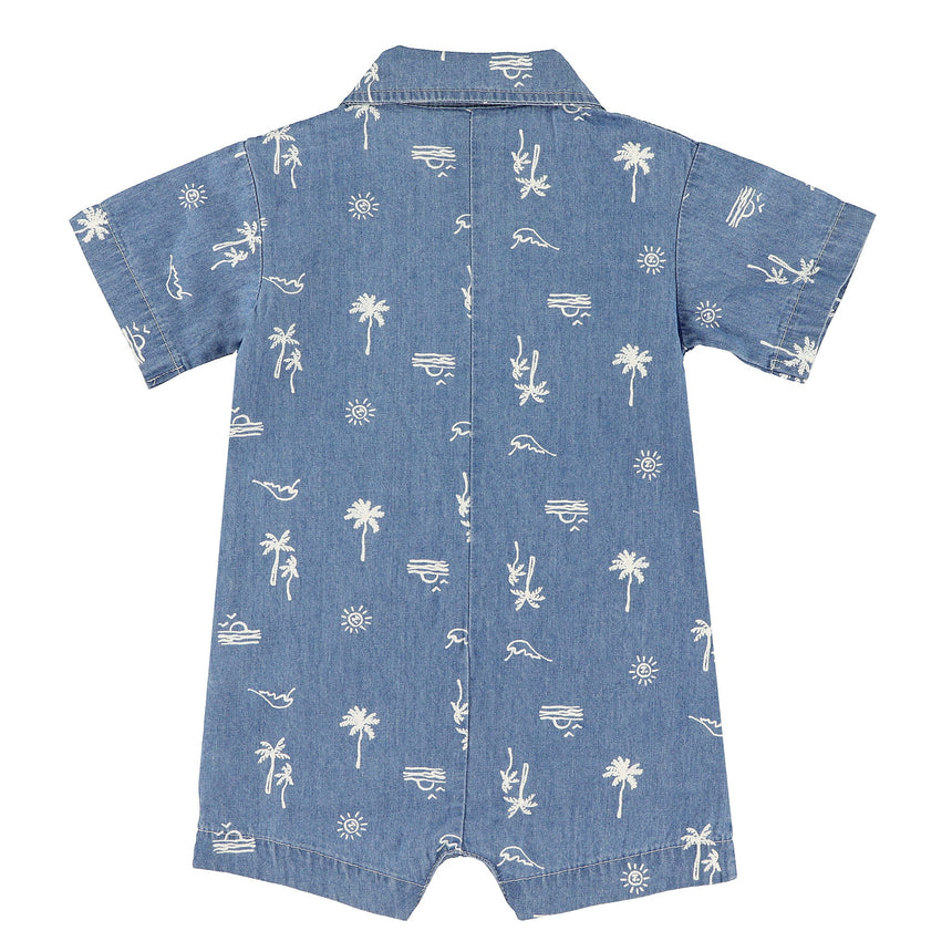 Barboteuse Chambray Surf 3-24mois-Chat Botte-CHI-1264452C-CLÉMENT