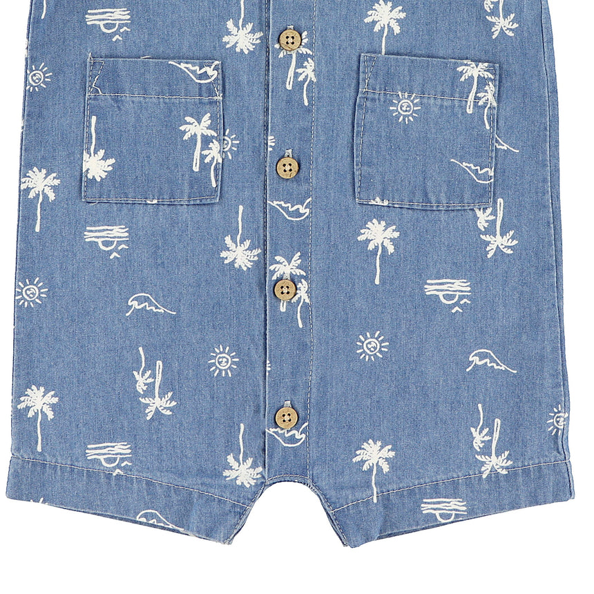 Barboteuse Chambray Surf 3-24mois-Chat Botte-CHI-1264452C-CLÉMENT