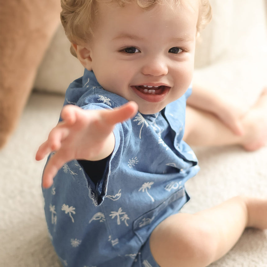 Barboteuse Chambray Surf 3-24mois-Chat Botte-CHI-1264452C-CLÉMENT