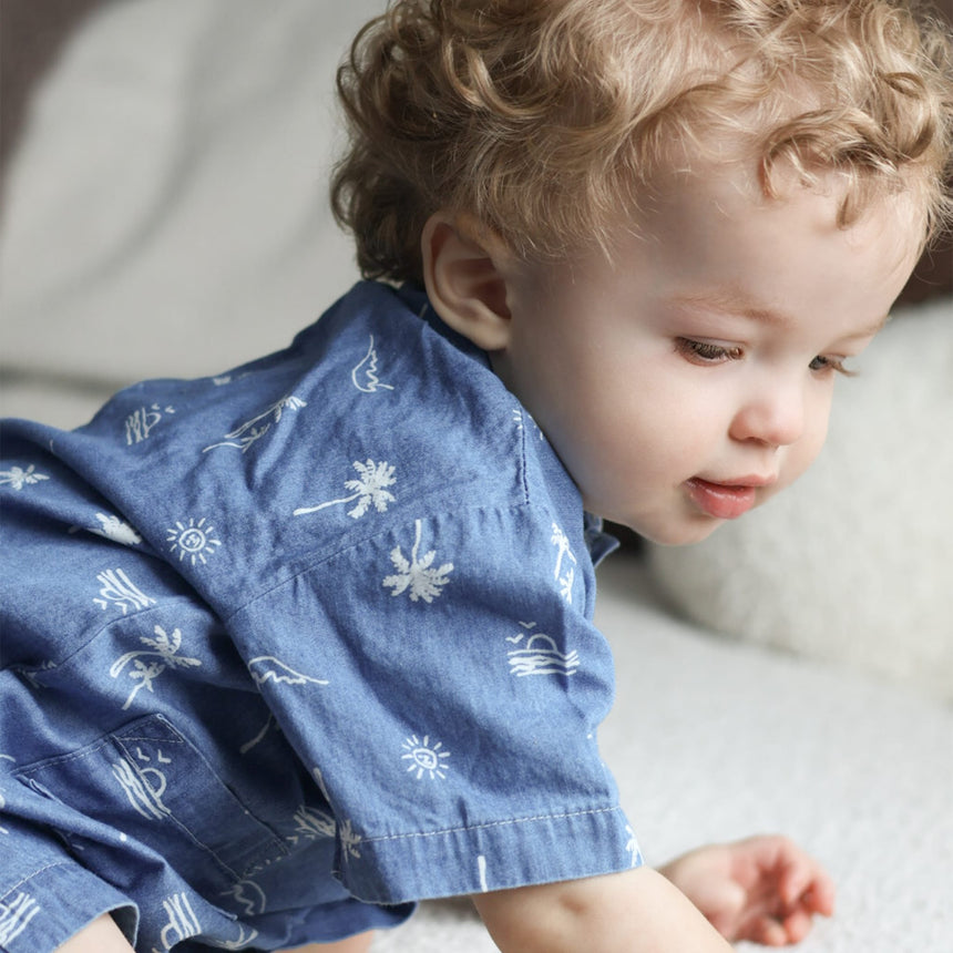 Barboteuse Chambray Surf 3-24mois-Chat Botte-CHI-1264452C-CLÉMENT