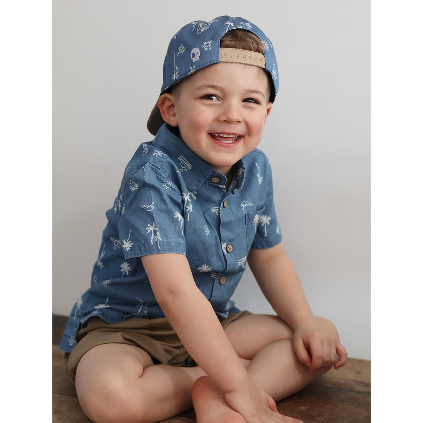 Chemise Chambray Surf 2-10ans-Chat Botte-CHI-1265455C-DEN-CLÉMENT