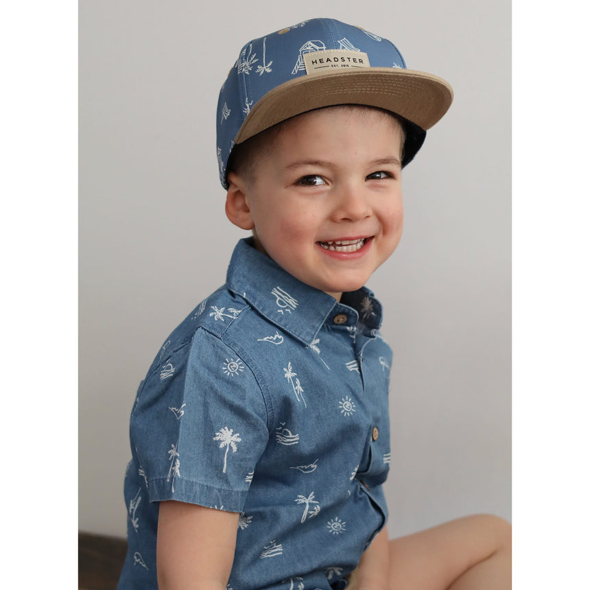 Chemise Chambray Surf 2-10ans-Chat Botte-CHI-1265455C-DEN-CLÉMENT