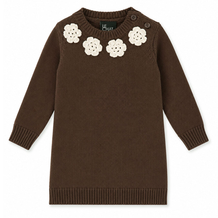 Robe Tricot Jardin D'amour 3-24mois-Chat Botte-Brun-3 m-CHI-2261453C-BRU-CLÉMENT