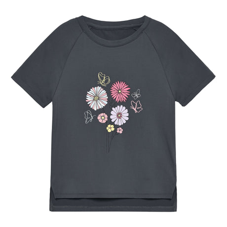 T-shirt Fleurs 4-18ans-Color Kids-Charcoal-4-CLO-742660-1922-CLÉMENT