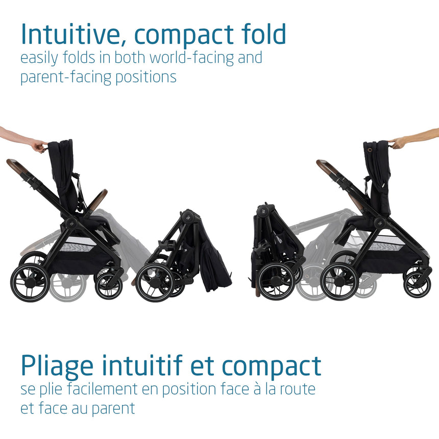 Oxford Stroller + Mico Luxe+ Car Seat - Black