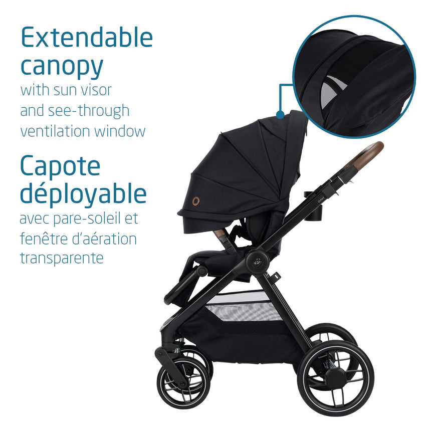 Oxford Stroller + Mico Luxe+ Car Seat - Black