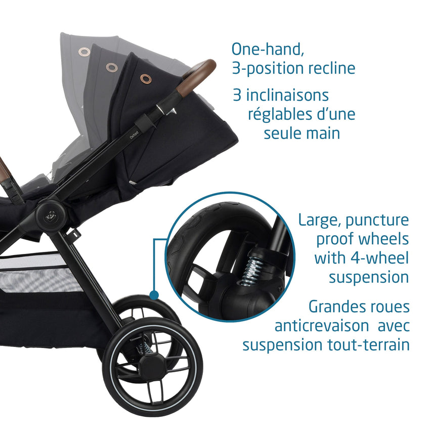 Oxford Stroller + Mico Luxe+ Car Seat - Black