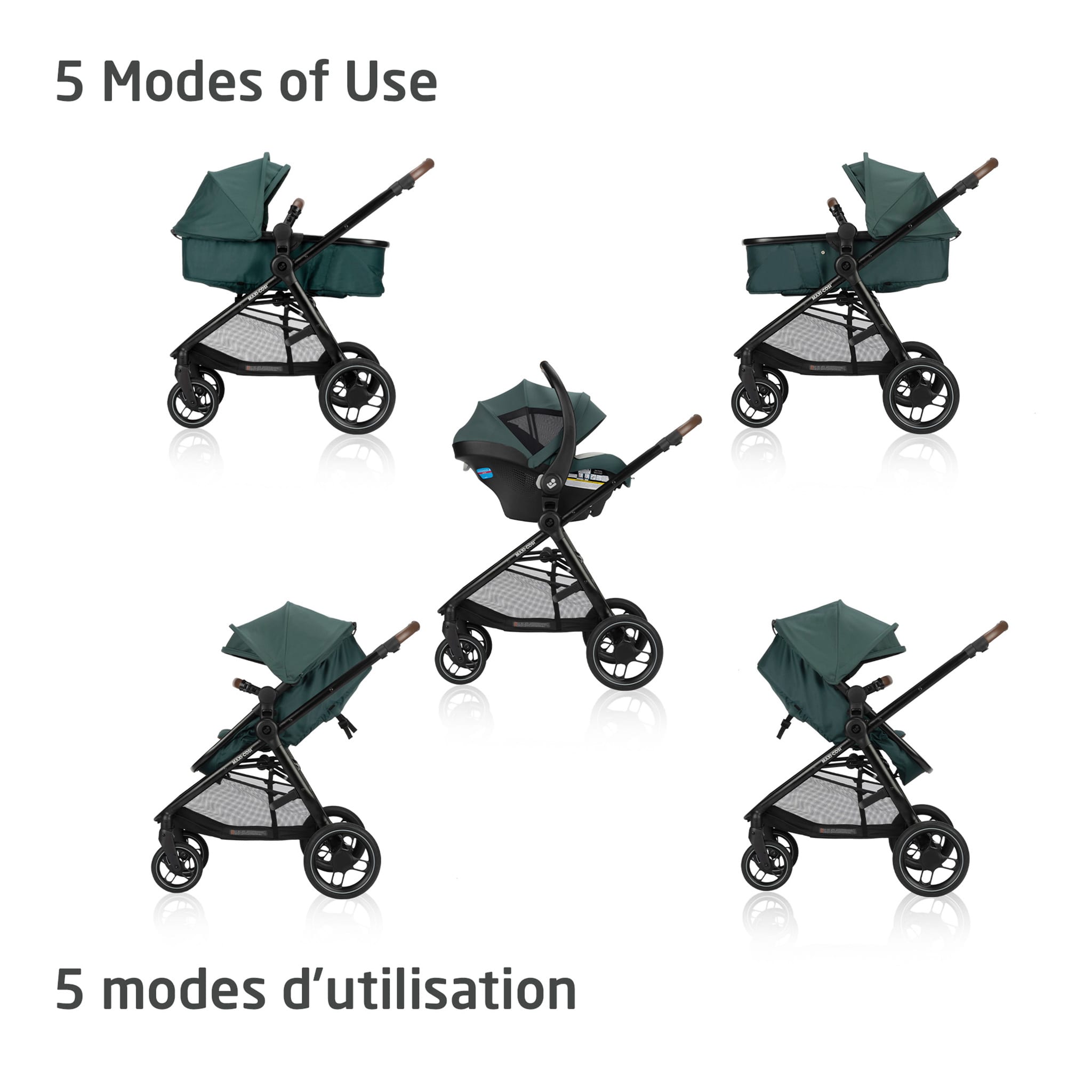 Zelia Luxe 5-in-1 Modular Travel System - Essential Green – CLÉMENT