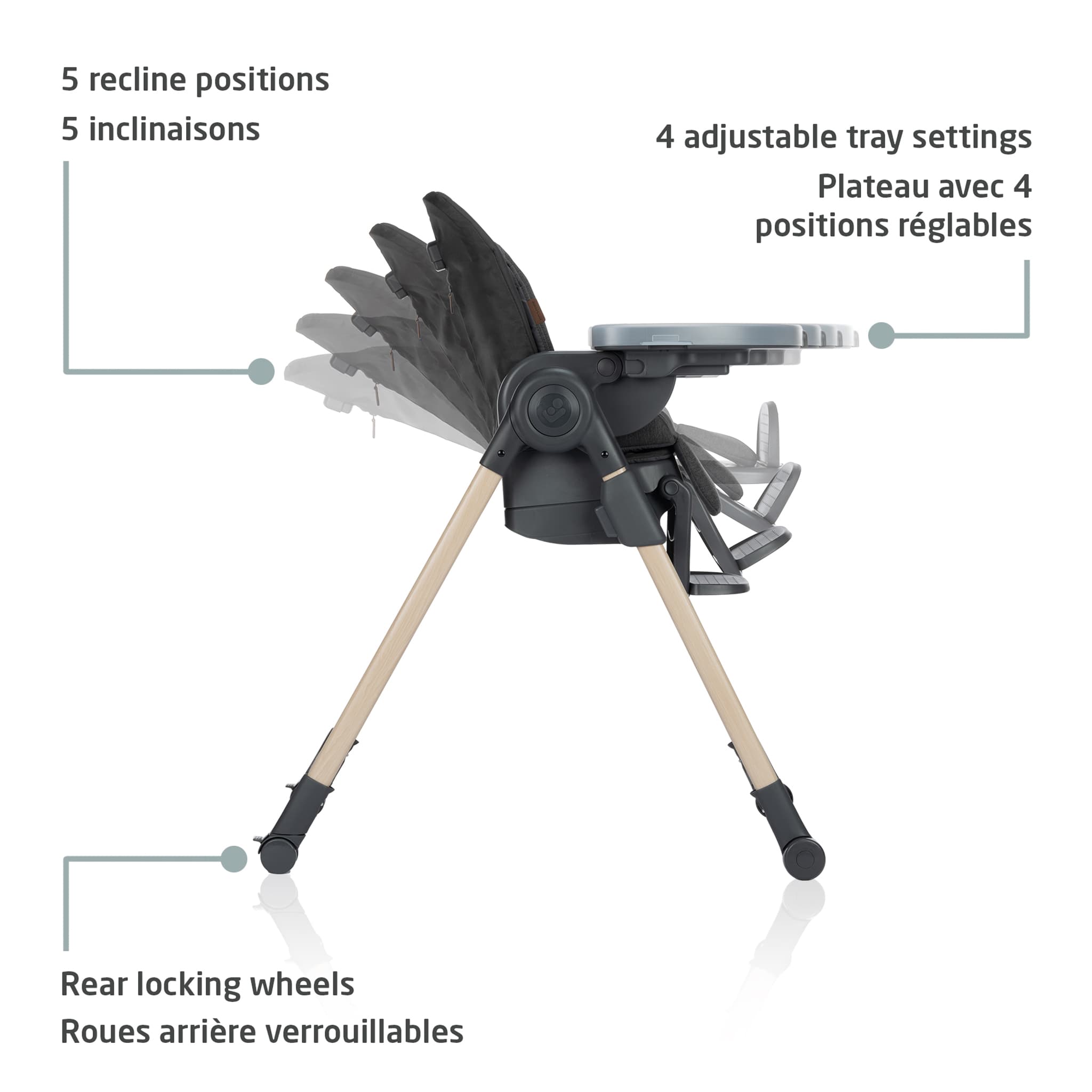 Minla 6-in-1 High Chair - Beyond Graphite – CLÉMENT