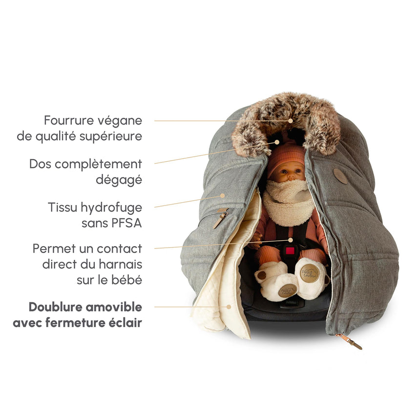 Housse de Siège d'Auto 3 Saisons - Graphite