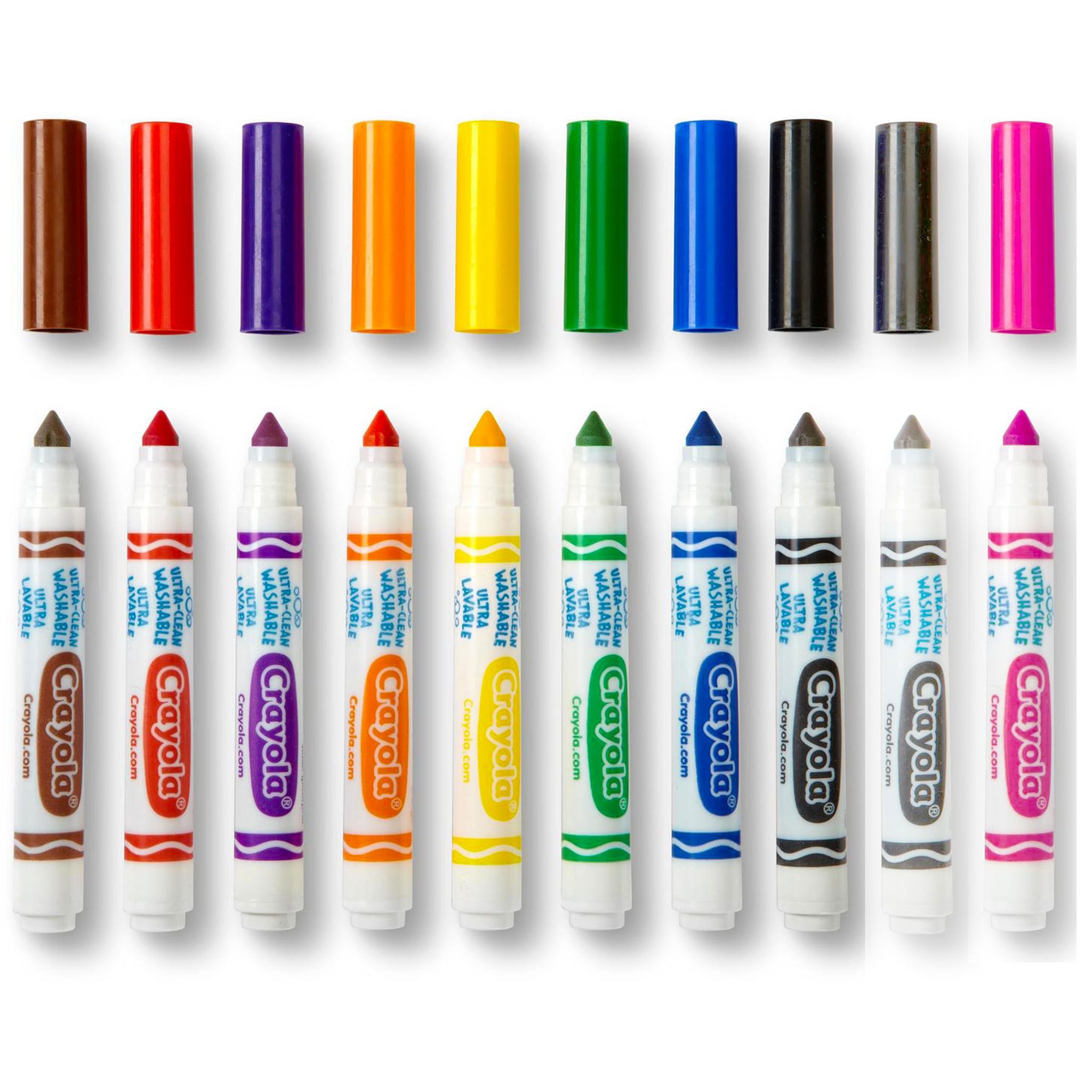 Crayons Marqueurs Lavables Ultra-Clean Crayola Paquet de 10