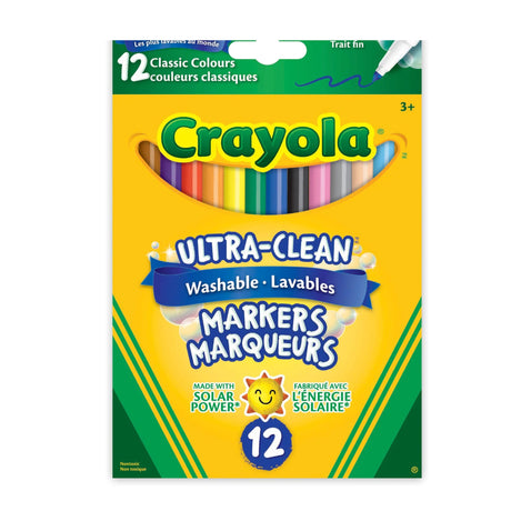Crayons Ultra-Clean (12) Lavables Pointes Fines-Crayola-CRL-58-7510-CLÉMENT
