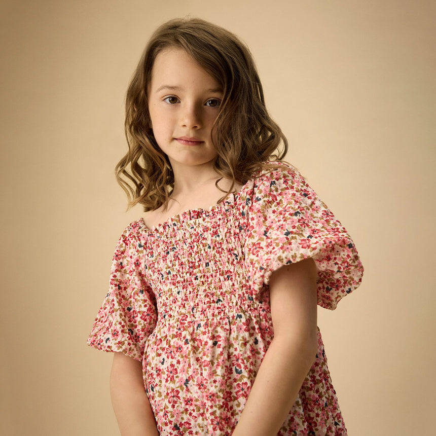 Robe Structure Fleurs 4-14ans-Creamie-CRM-823112-1111-CLÉMENT