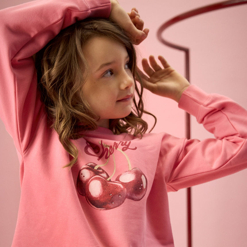 Gilet Ouaté Cerise 4-14ans-Creamie-CRM-823206-5223-CLÉMENT