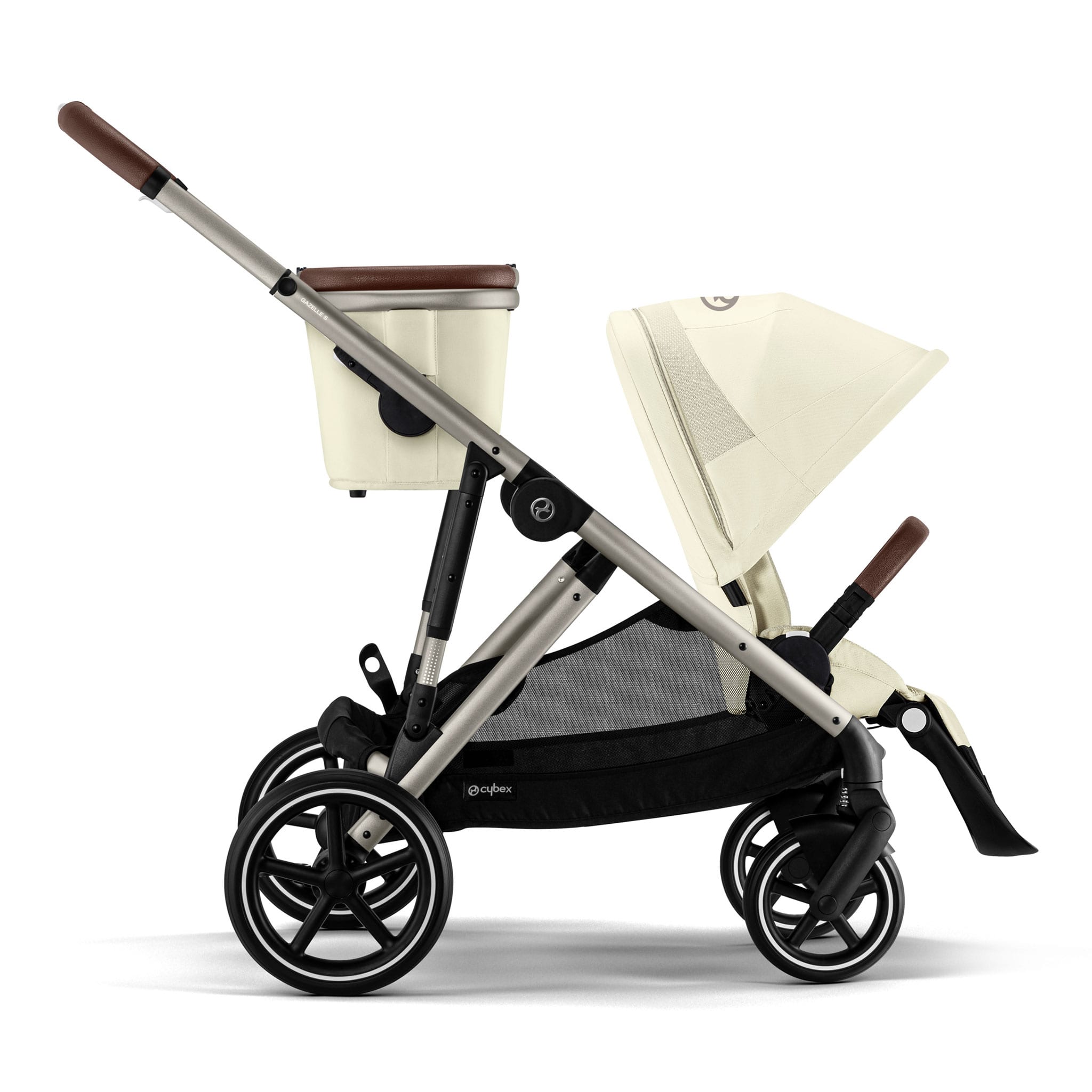 Poussette Gazelle S – Châssis couleur taupe avec siège Beige – CLÉMENT