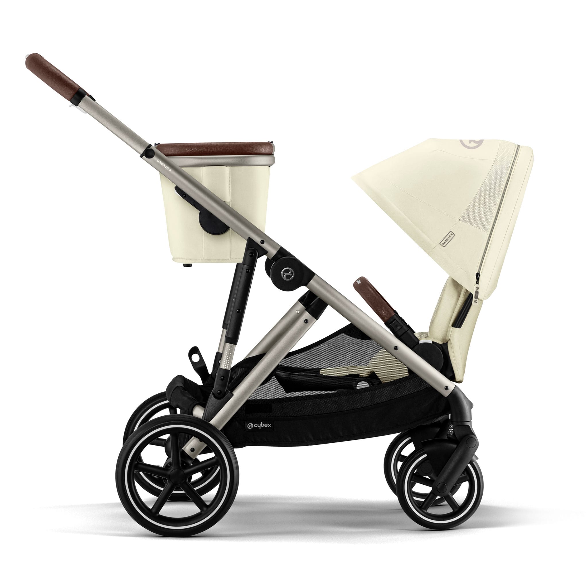 Poussette Gazelle S – Châssis couleur taupe avec siège Beige – CLÉMENT
