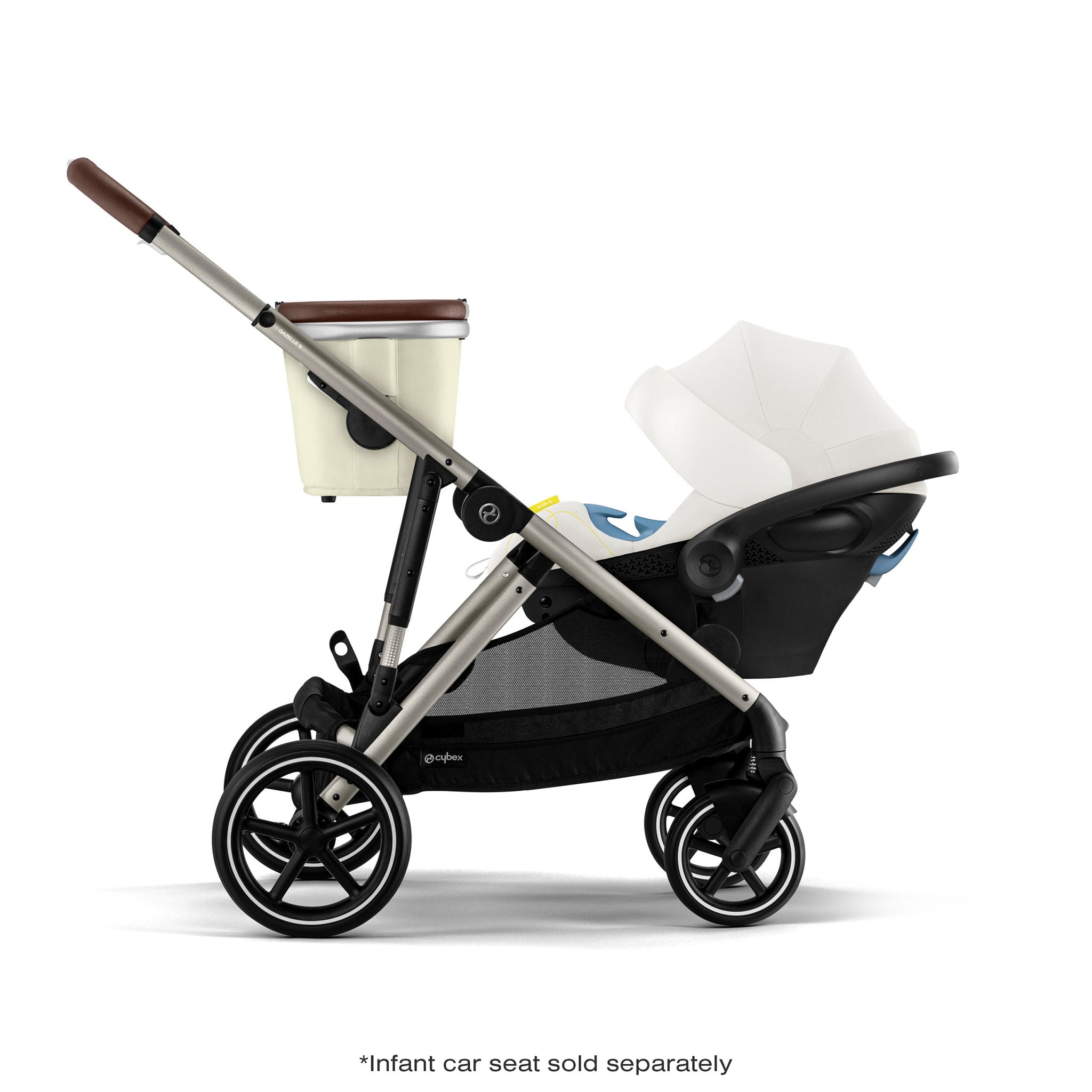 Poussette Gazelle S – Châssis couleur taupe avec siège Beige – CLÉMENT