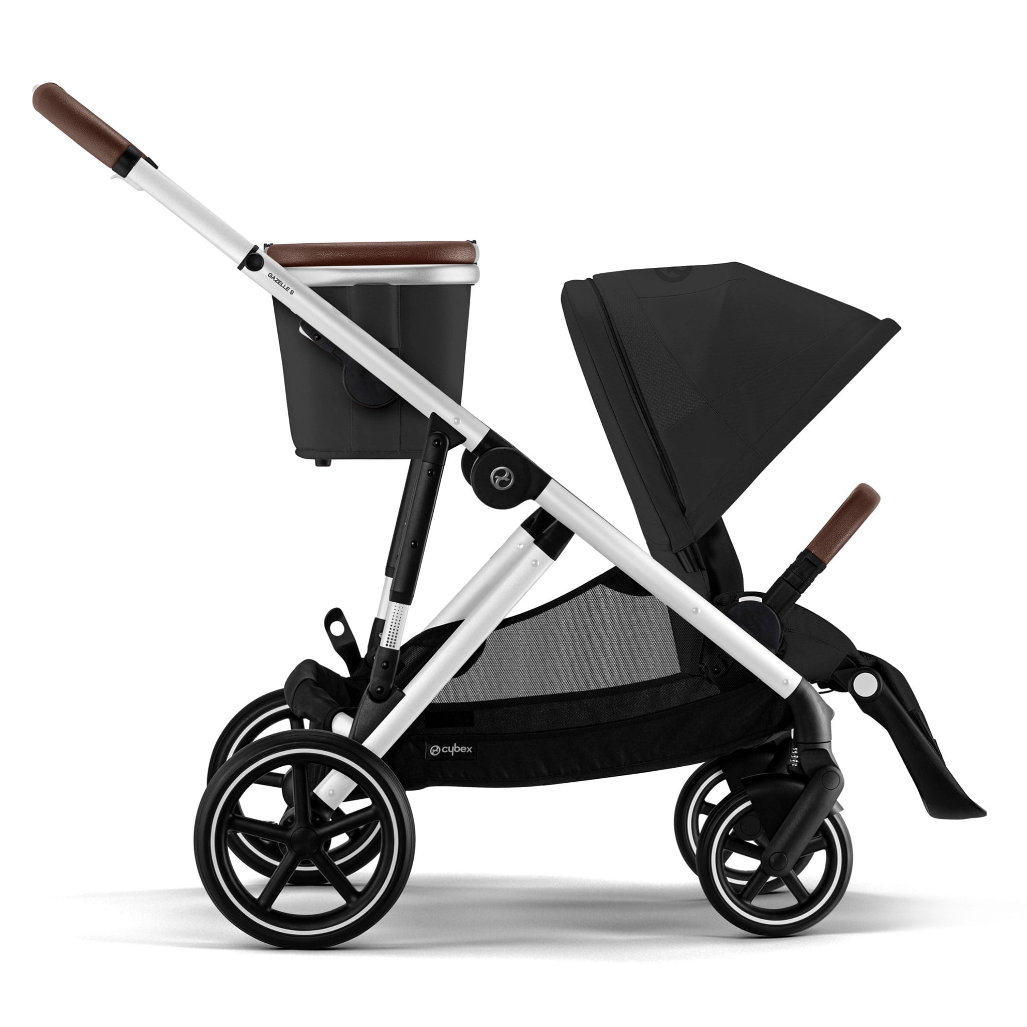 Gazelle S Stroller - Silver Frame with Moon Black Seat – CLÉMENT