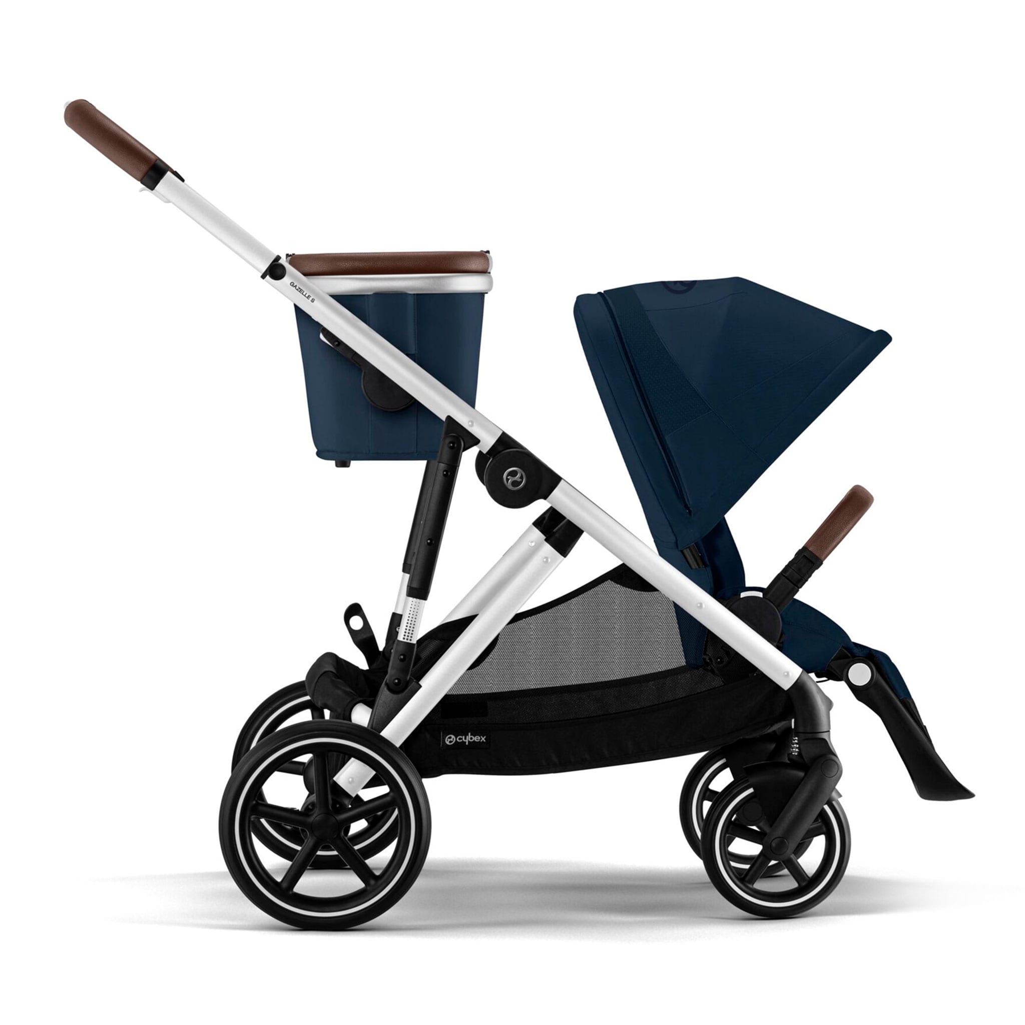 Gazelle S Stroller - Silver Frame with Ocean Blue Seat – CLÉMENT