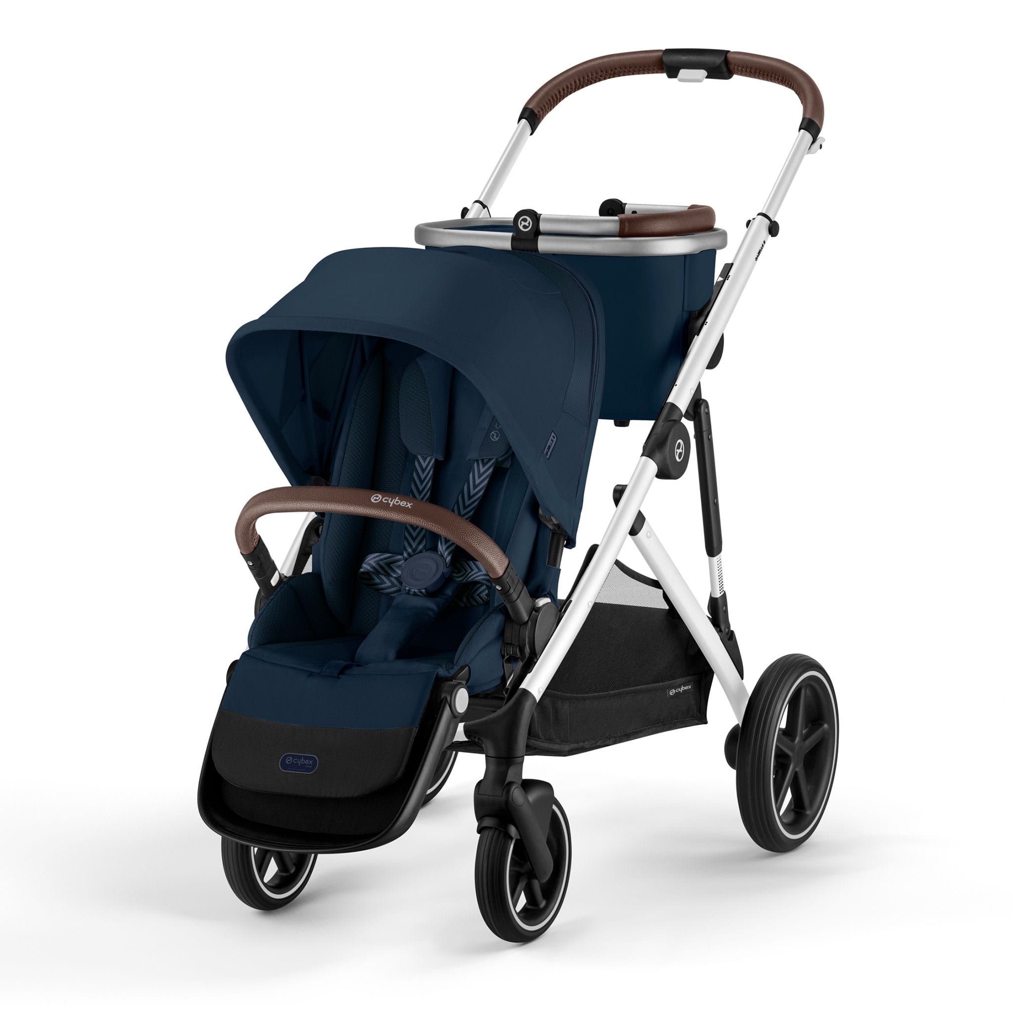 Gazelle S Stroller - Silver Frame with Ocean Blue Seat – CLÉMENT