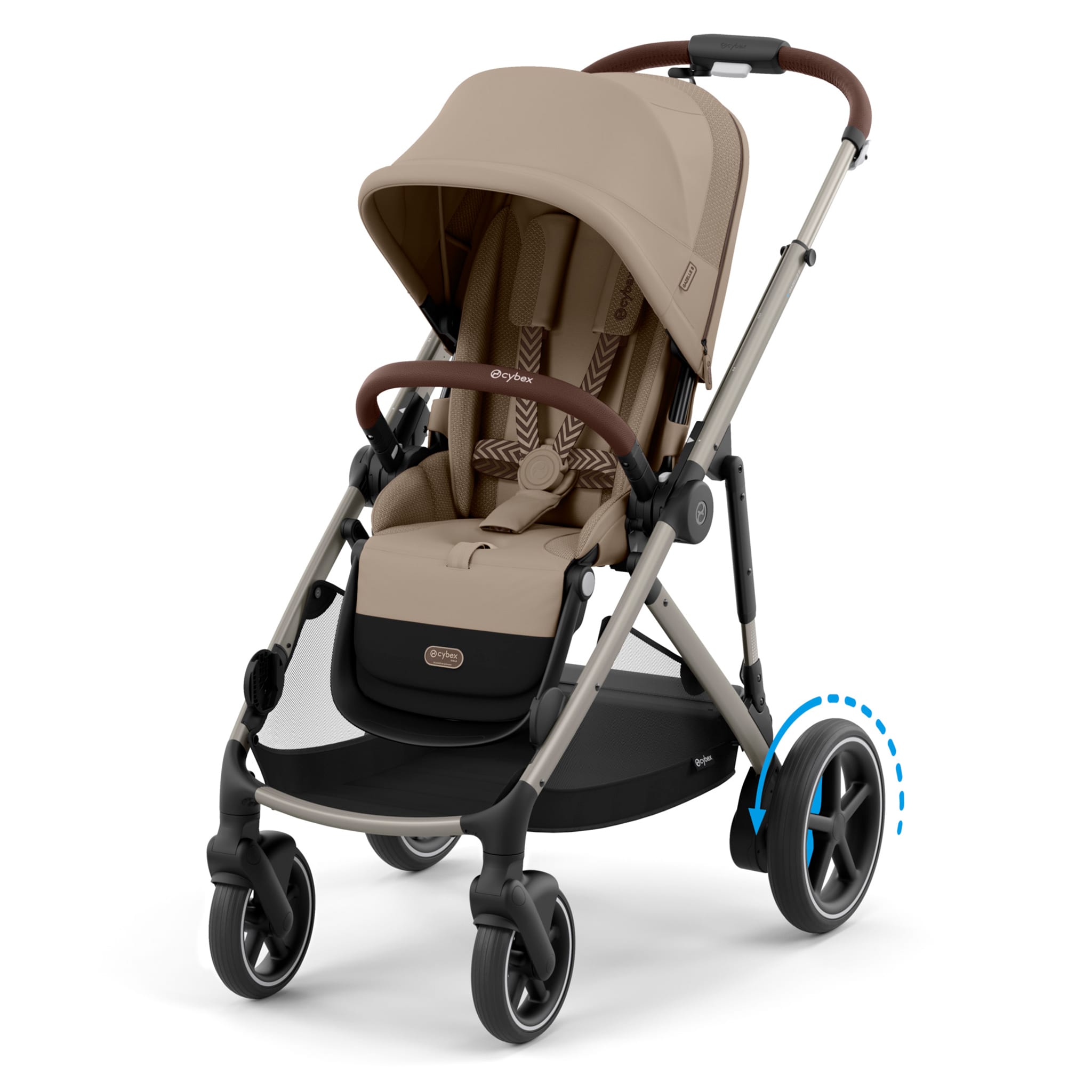 eGazelle S Electronic Assist Stroller - Taupe Frame with Almond