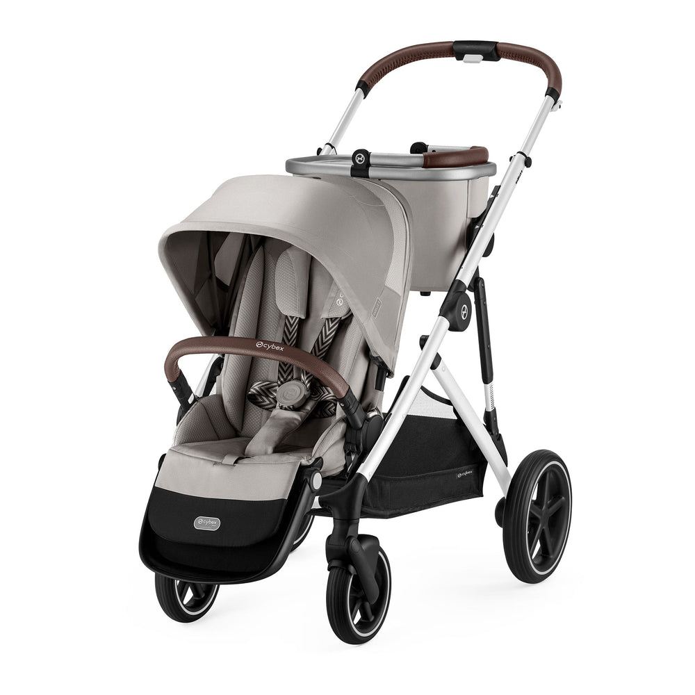 Poussette Gazelle S – Châssis couleur Argent avec siège Stone Gris – CLÉMENT