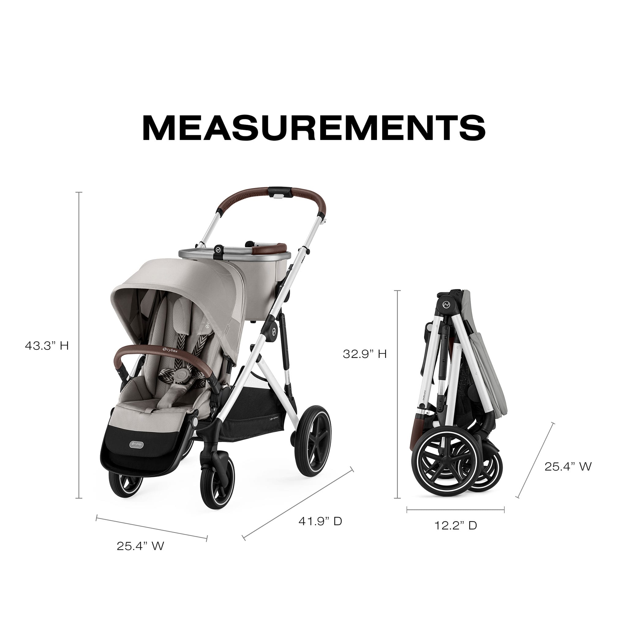 Cybex Gazelle S Stroller - Silver Frame with stone Grey seat – CLÉMENT