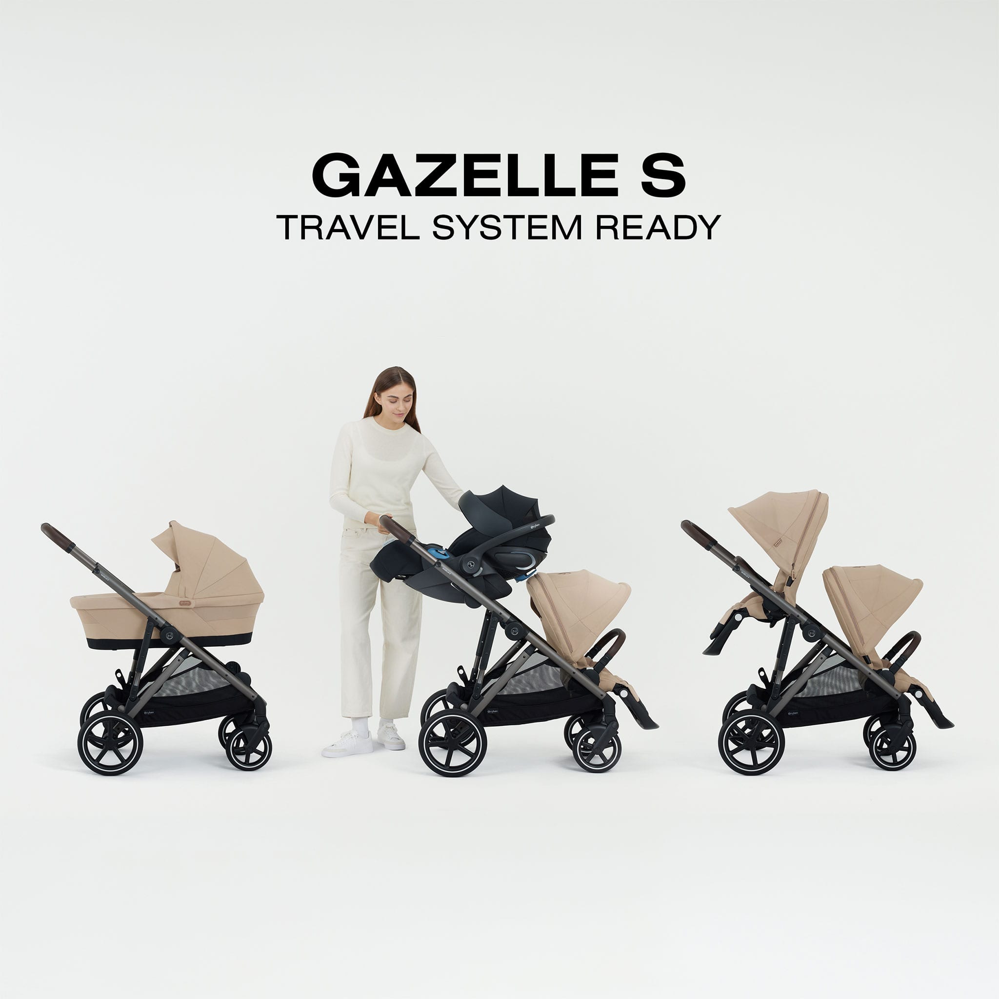 Gazelle S Stroller - Silver Frame with stone Grey seat – CLÉMENT
