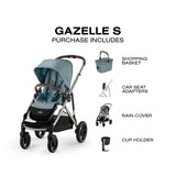 Poussette Gazelle S – Châssis couleur Taupe avec siège Stormy Bleu-Cybex-CYB-524001303-CLÉMENT