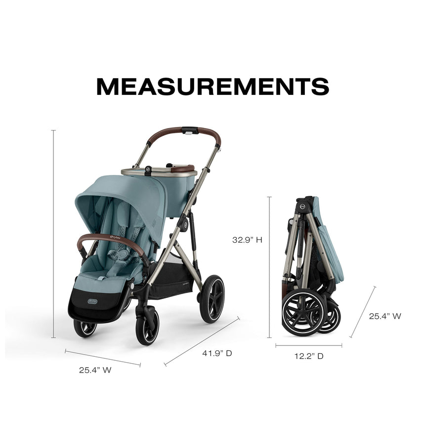 Poussette Gazelle S – Châssis couleur Taupe avec siège Stormy Bleu-Cybex-CYB-524001303-CLÉMENT