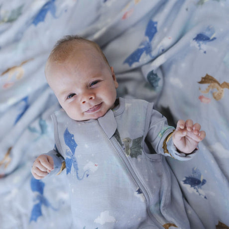 Sac de Nuit Mousseline Bambou 0-36mois - Dragons-Loulou Lollipop-LL2-BA9003UMGD-CLÉMENT