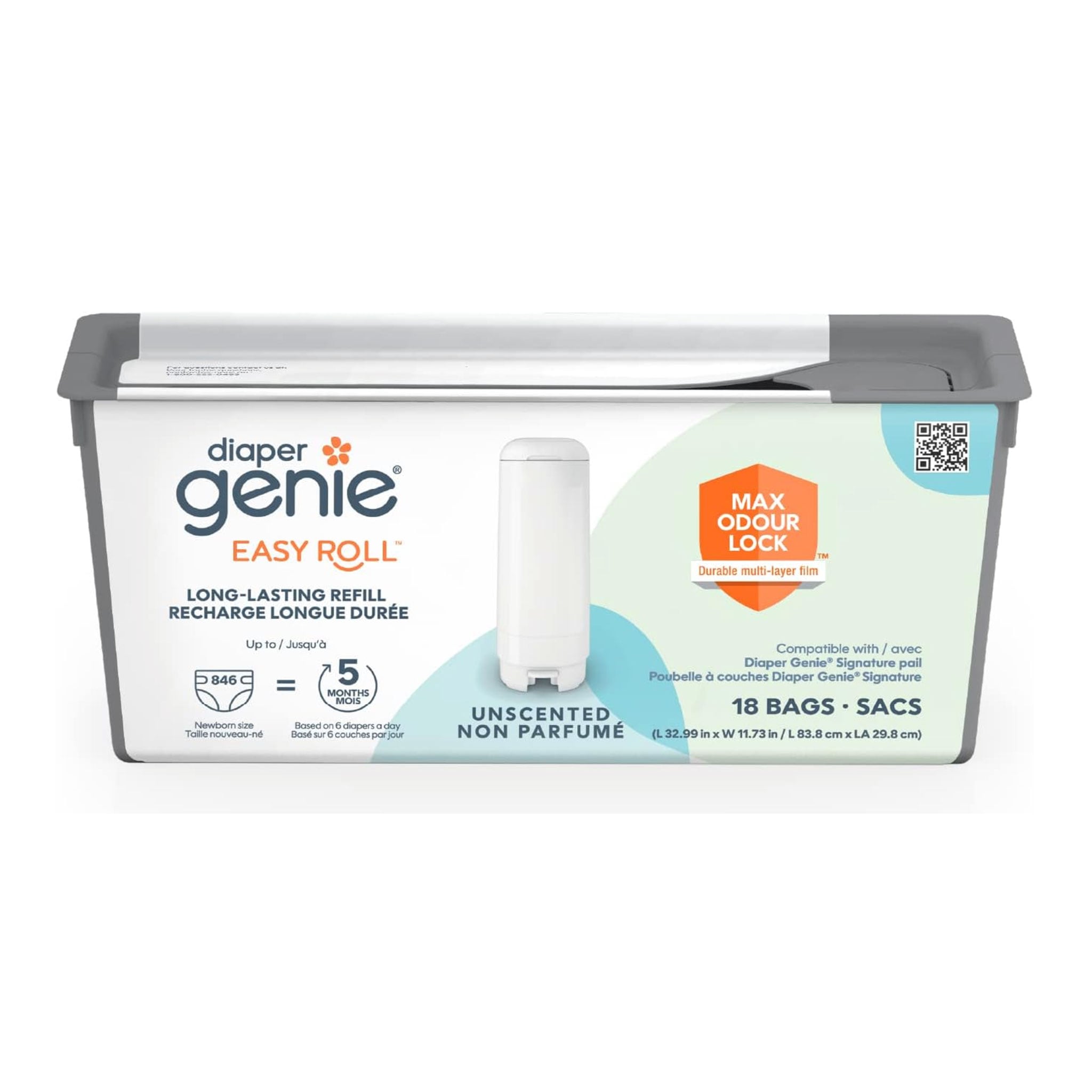 Recharge 18 Sacs pour Poubelle à Couches Diaper Genie - Diaper